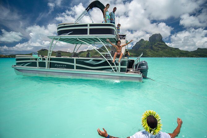 Toa Boat Bora Bora Private Lagoon tour with Lunch on Ambassador Boat - Private lagoon time on your own slide-and-shower boat