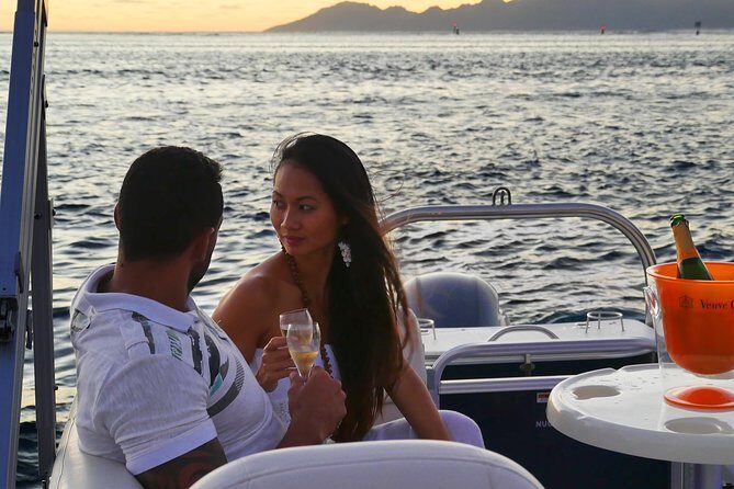 Toa Boat Bora Bora Private Sunset On Majestic Pontoon Boat - Comfort and Space: Lounges at the Bow and Stern